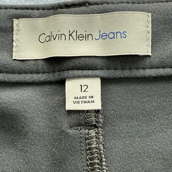 Calvin Klein Jeans Women's Stretch Mid Rise Zip Gray Skinny Jeggings Size 12 - Picture 5 of 10